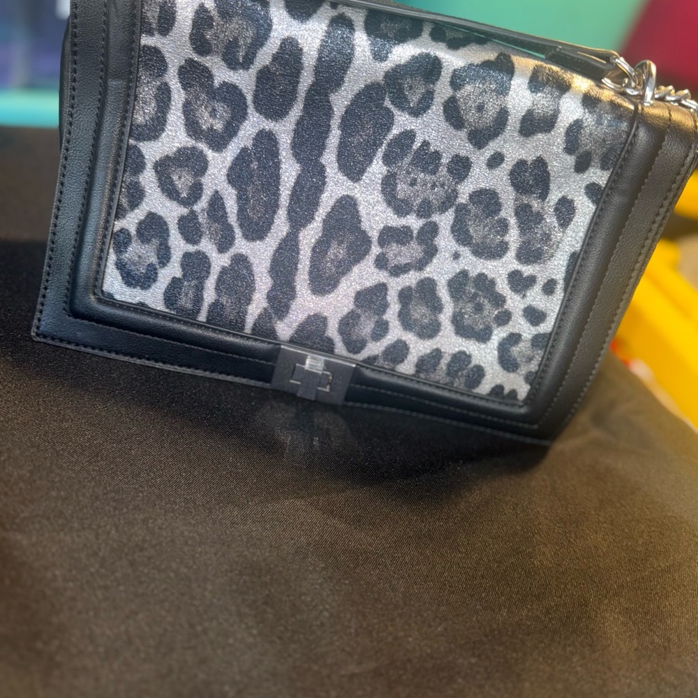 I.N.C Silver Leopard Print Women's Purse